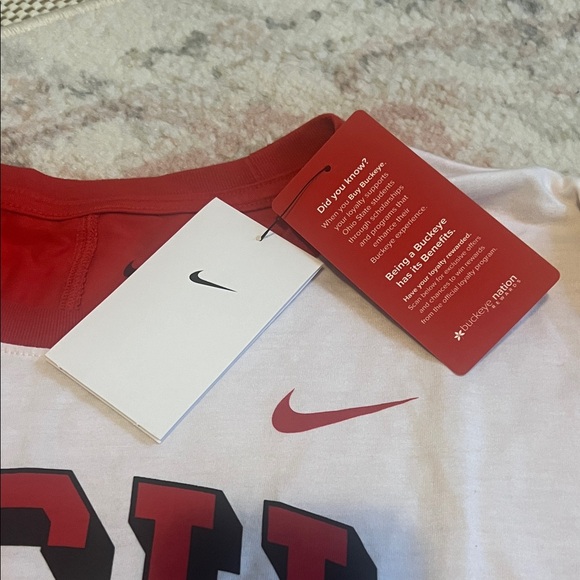 Nike White and Red Ohio State OSU Short Sleeve Tee - Picture 2 of 2